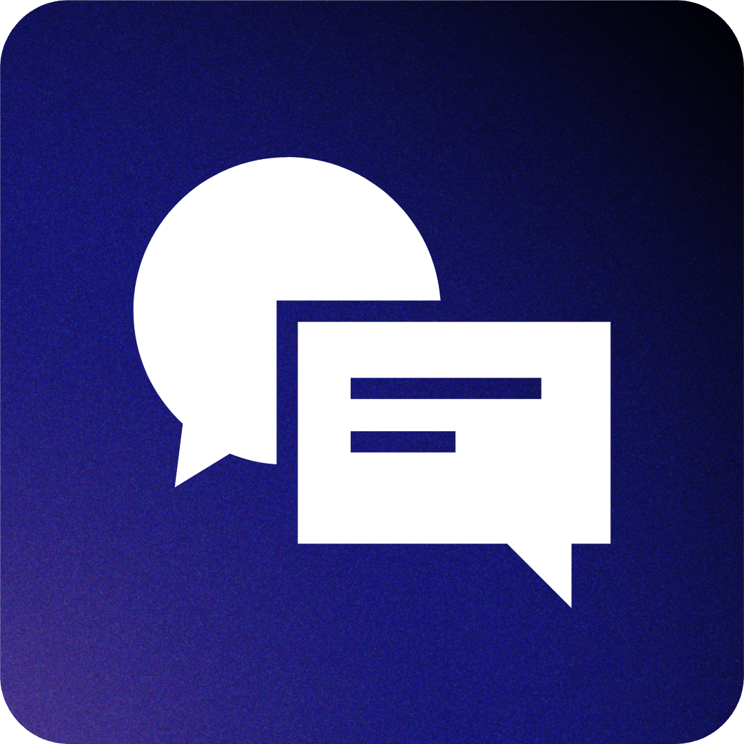 Icon von zwei Sprechblasen